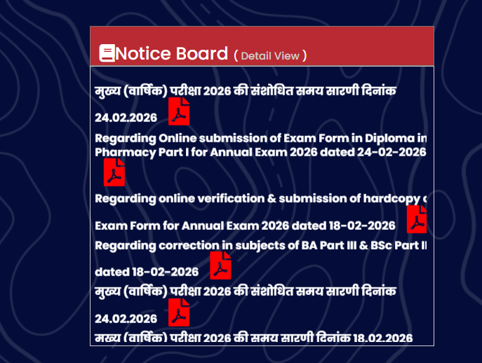 Download Sarguja University Timetable 2026 PDF
