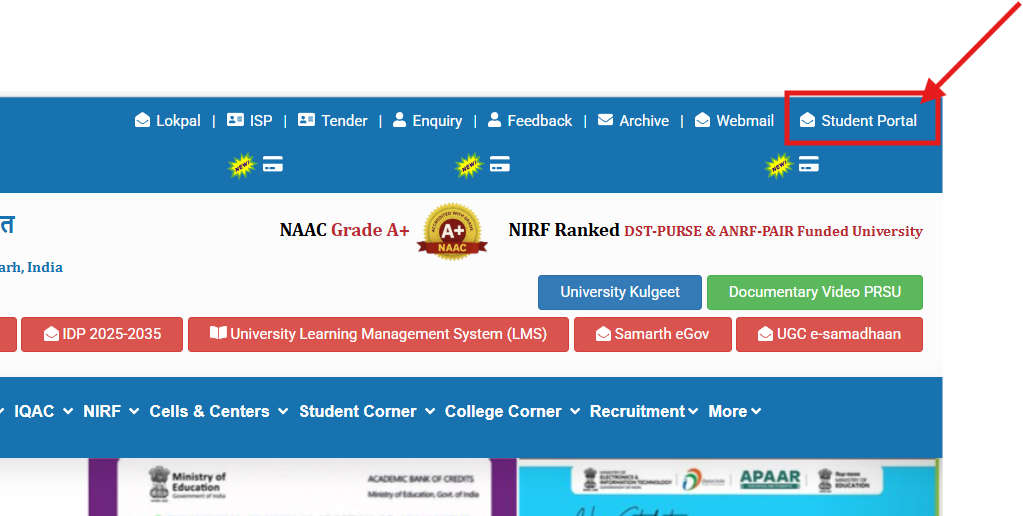 PRSU Admit Card 2026 