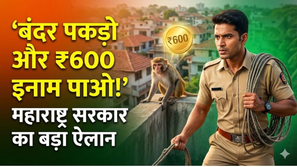 बंदर पकड़ो और ₹600 इनाम पाओ! महाराष्ट्र सरकार का अनोखा ऐलान; बढ़ते आतंक को रोकने के लिए वन विभाग ने लिया फैसला
