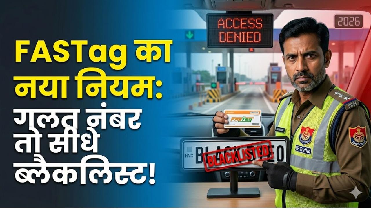 FASTag का नया नियम: गलत गाड़ी नंबर डाला तो सीधे होंगे 'ब्लैकलिस्ट'! NHAI ने टोल पर चालाकी रोकने के लिए बदला कानून