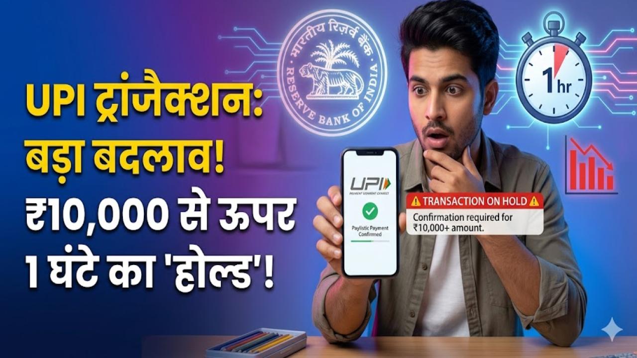 UPI New Rules 2026: UPI यूजर्स सावधान! अब तुरंत ट्रांसफर नहीं होगा पैसा? ₹10,000 से बड़े ट्रांजैक्शन पर RBI लागू कर सकता है 1 घंटे का 'होल्ड'